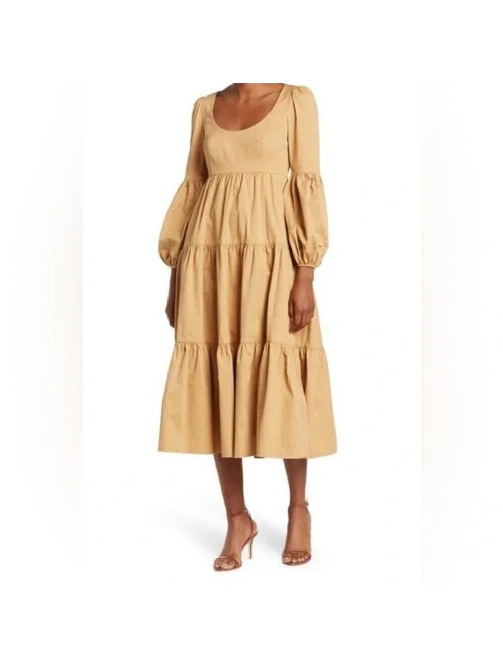 Cinq à Sept Rose Midi Dress in Gold Size 4